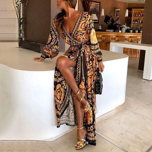 Lina | Robe longue chic à imprimé bohème pour femmes - Image 1