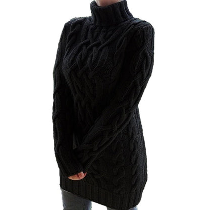 Sophie | Robe Pull Femme Col Roulé Tricot Côtelé - Image 4
