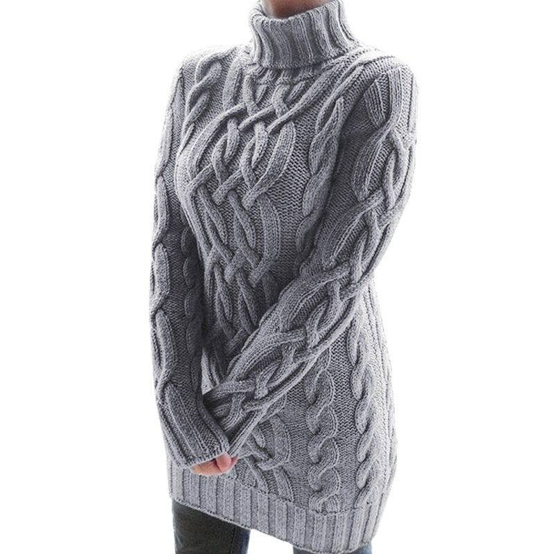 Sophie | Robe Pull Femme Col Roulé Tricot Côtelé - Image 5