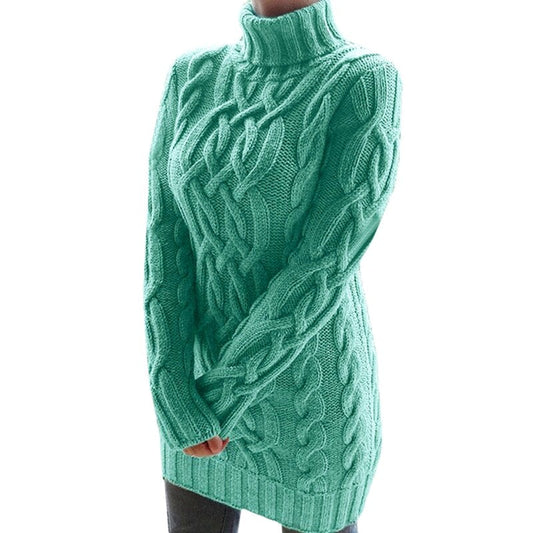 Sophie | Robe Pull Femme Col Roulé Tricot Côtelé - Image 1