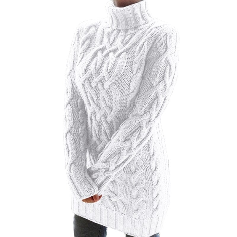 Sophie | Robe Pull Femme Col Roulé Tricot Côtelé - Image 3