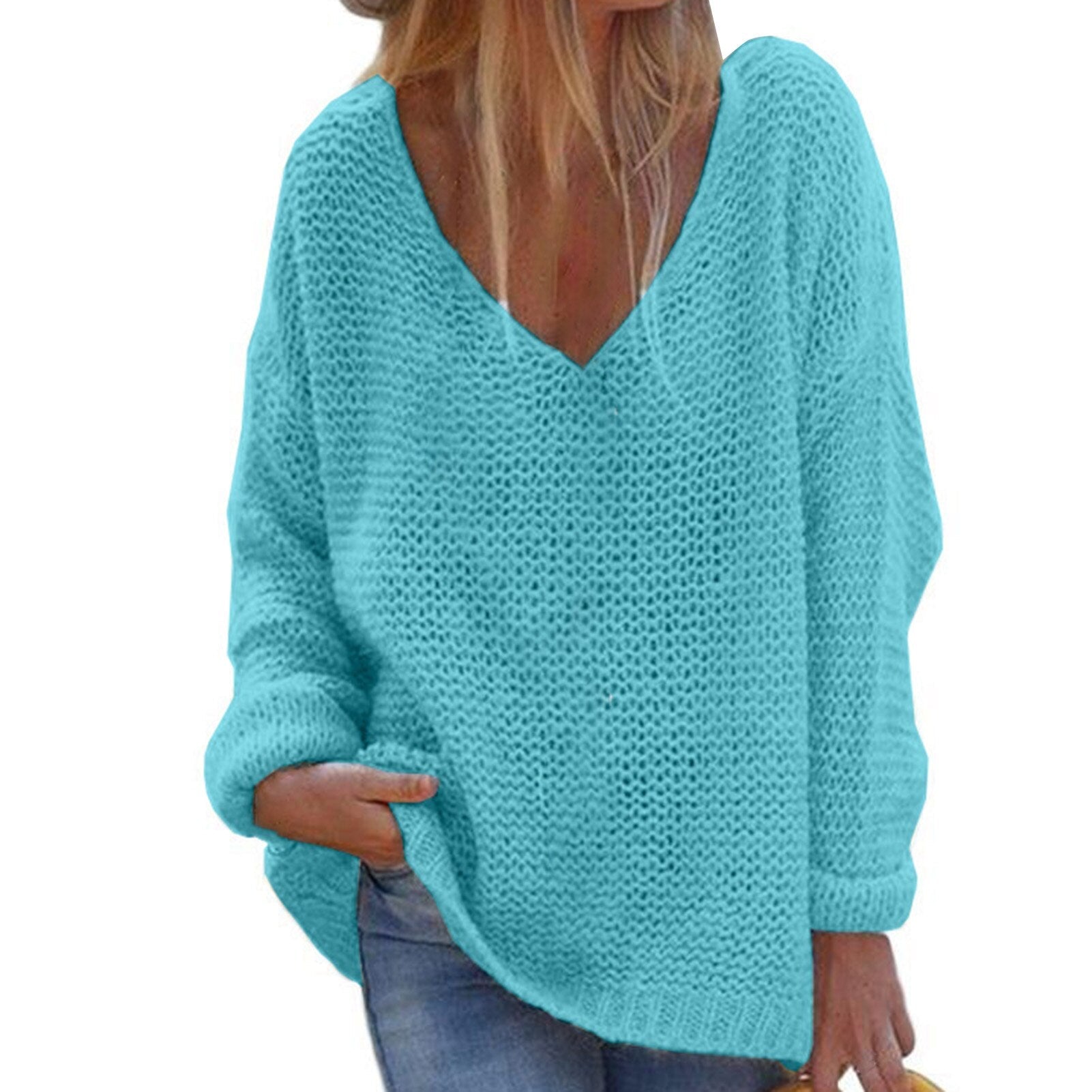 Jasmine | Pull ample à col en V pour femme - Image 4