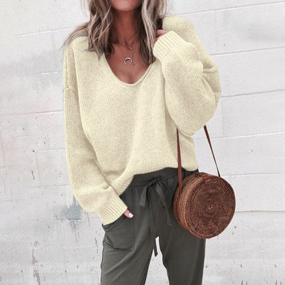 Vérane | Pull ample à col en V pour femme - Image 3