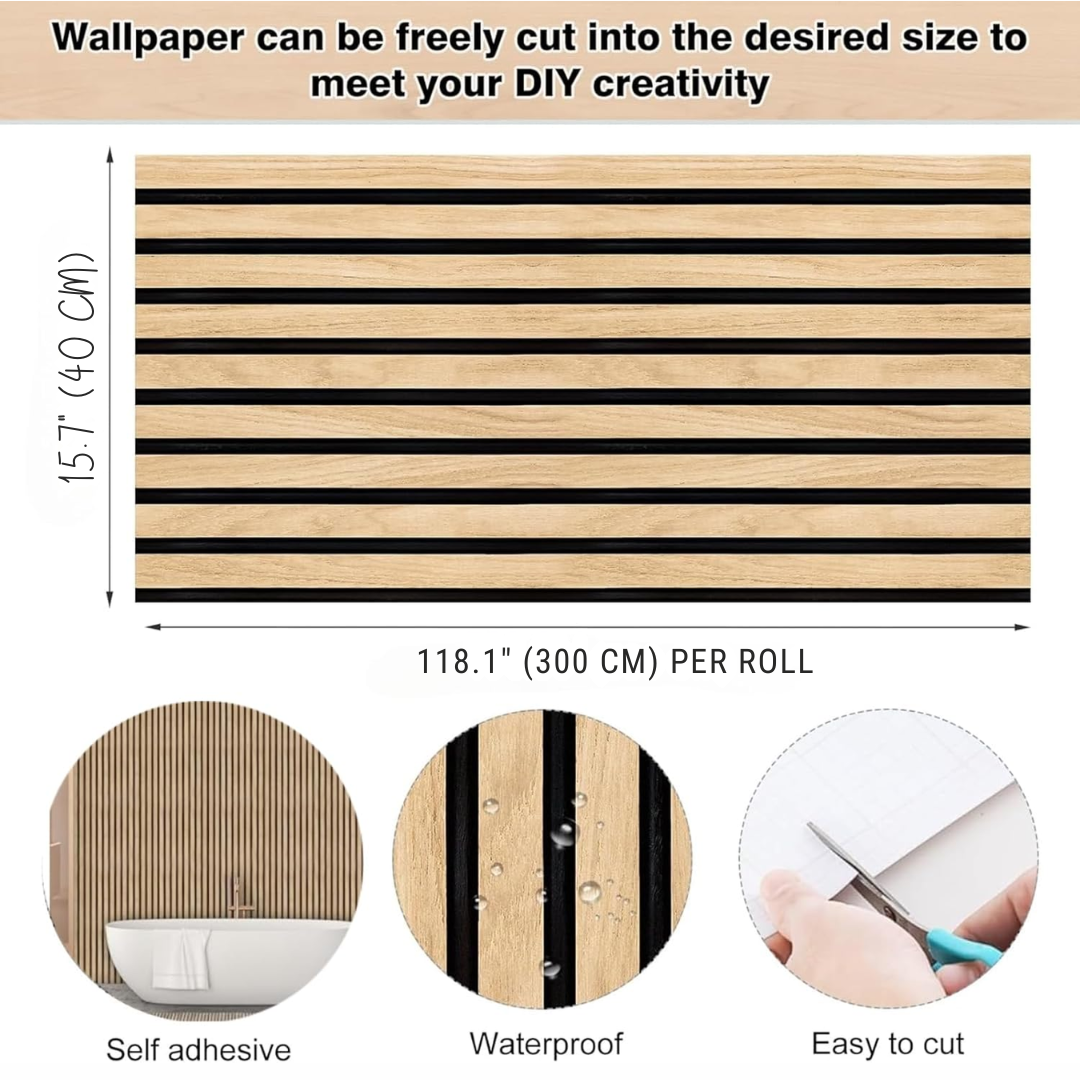 WoodWall | Selvklæbende 3D Vægpaneler med Træeffekt
