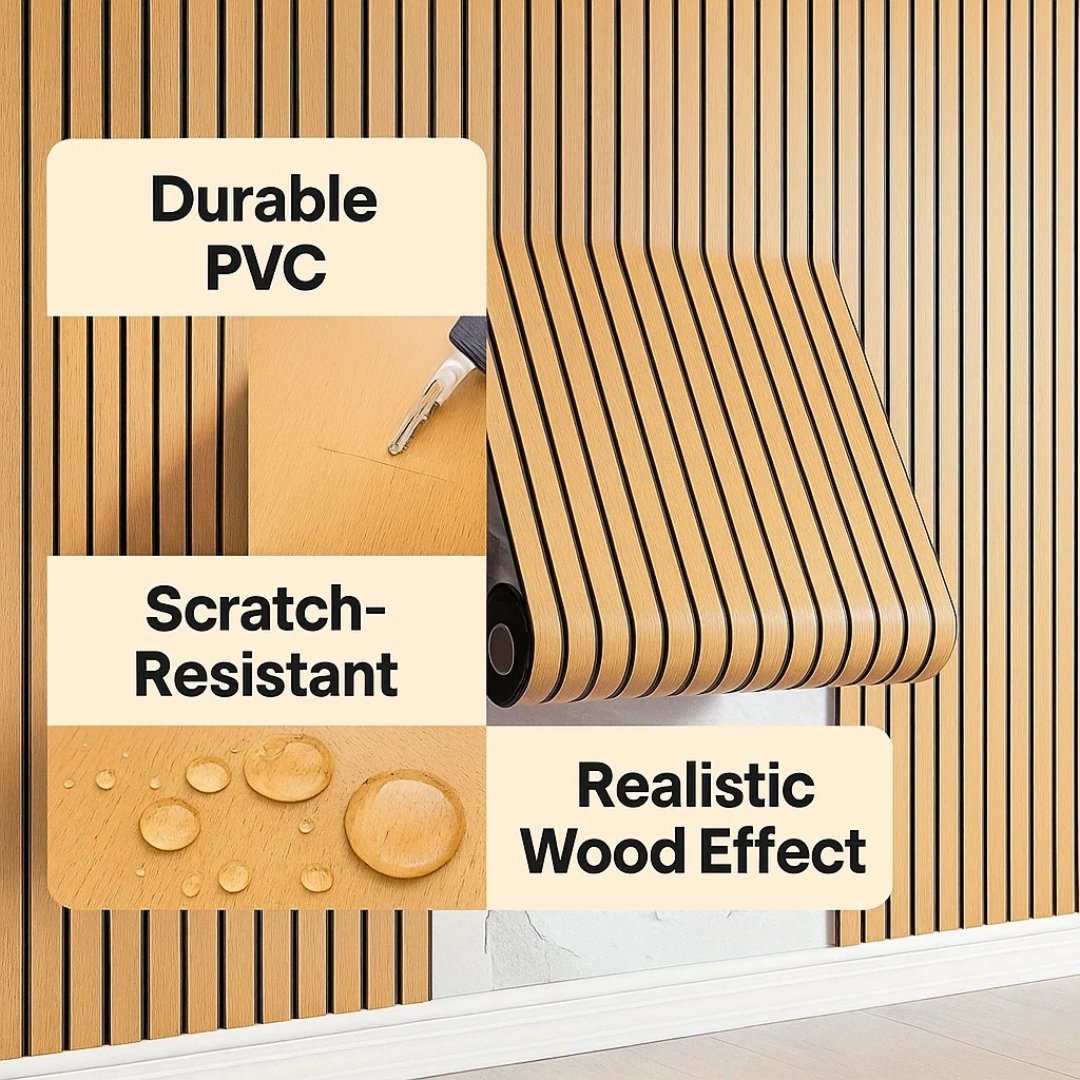 WoodWall | Selvklæbende 3D Vægpaneler med Træeffekt