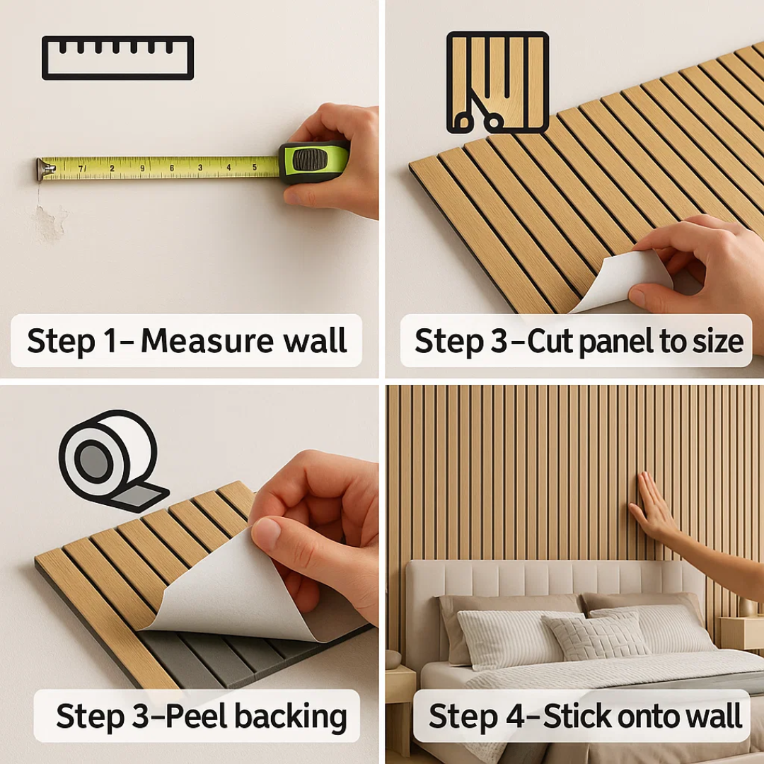 WoodWall | Selvklæbende 3D Vægpaneler med Træeffekt