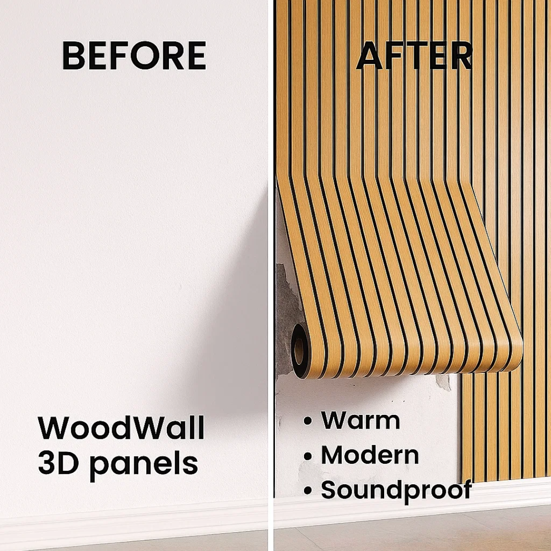 WoodWall | Selvklæbende 3D Vægpaneler med Træeffekt