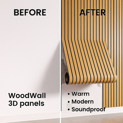 WoodWall | Selvklæbende 3D Vægpaneler med Træeffekt