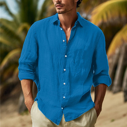 Bilal | Chemise à manches longues en lin pour hommes - Image 9
