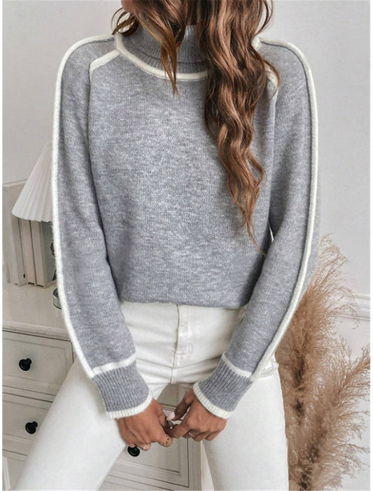 Line | Pull Femme Col Montant Color Block - Image 1